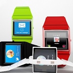 Smartwatch z podwójnym, obrotowym ekranem i powerbankiem