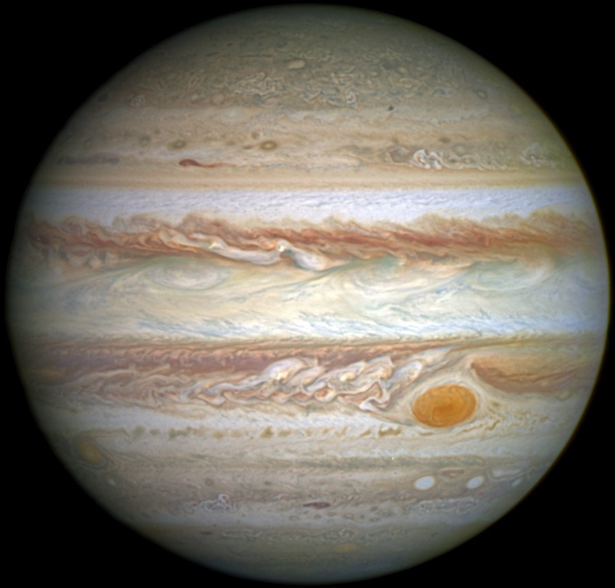 Zdjęcie Jowisza zrobione przez Kosmiczny Teleskop Hubble'a (fot. NASA, ESA, A. Simon / Goddard Space Flight Center)