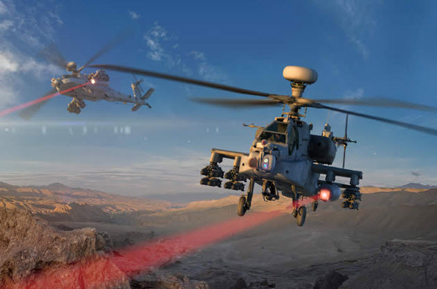 broń laserowa na AH-64 Apache