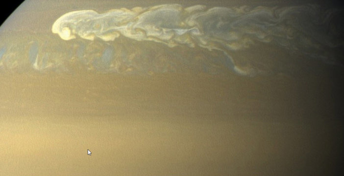cassini i sztorm na Saturnie
