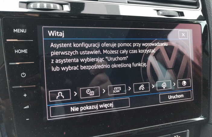 Volskwagen, kreator ustawień