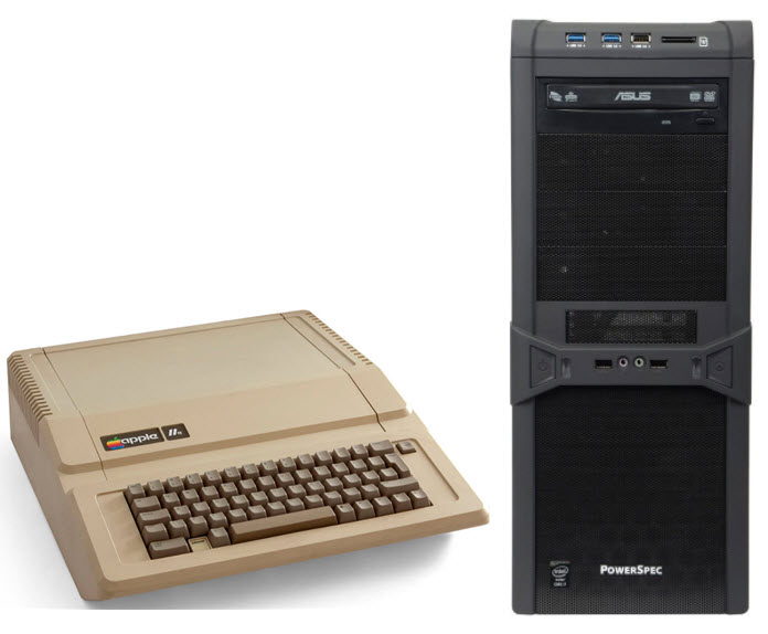 Apple IIe vs PowerSpec G405