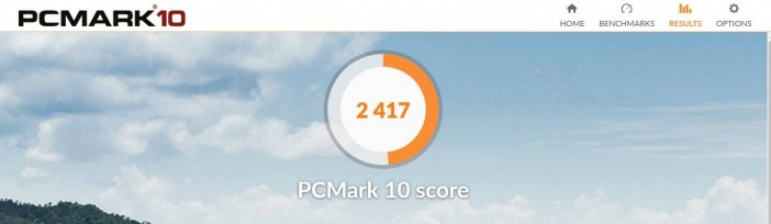 Wynik w PCMark 10 uzyskany z Athlonem 240GE na standardowych ustawieniach