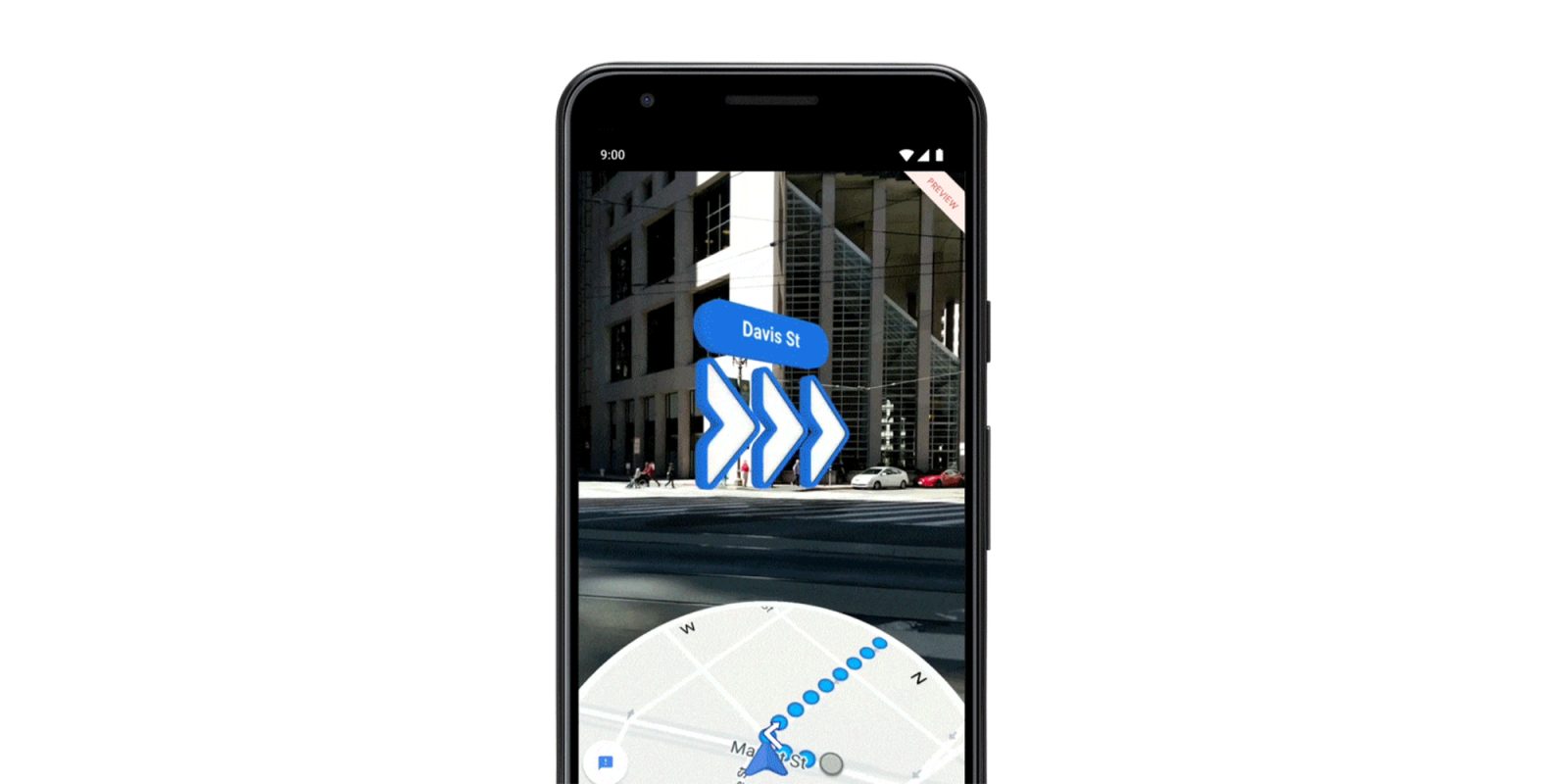 Google Maps AR na smartfonach