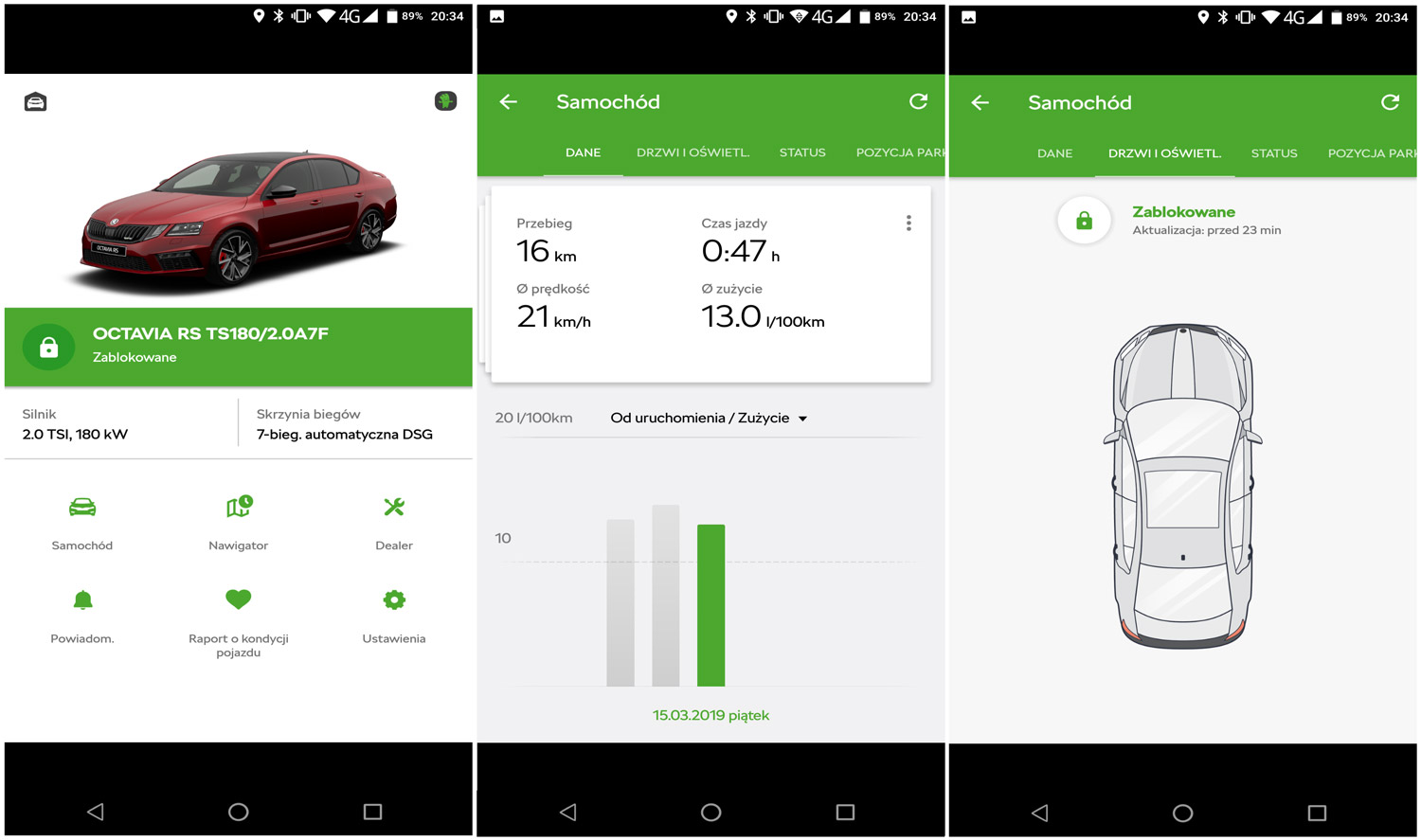 Aplikacja mobilna Škoda