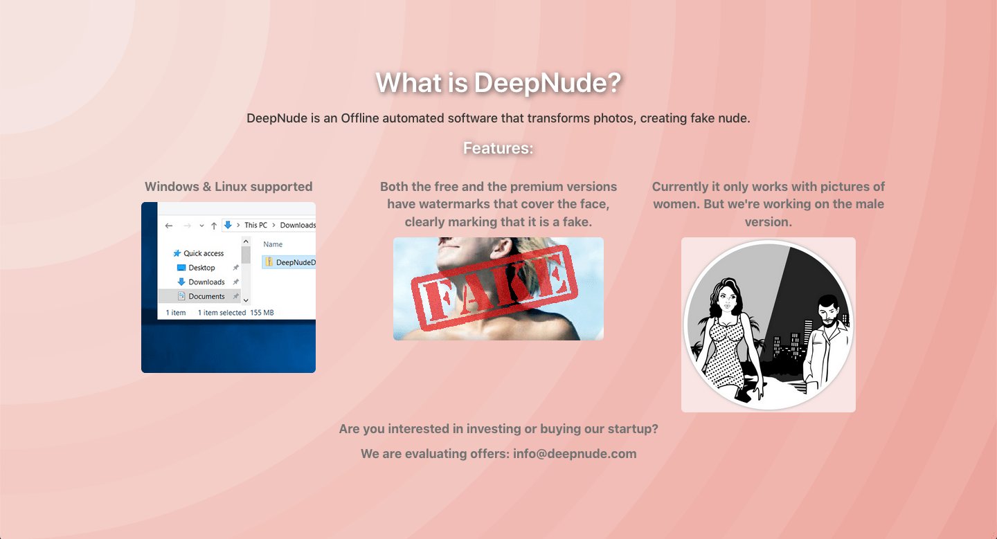 DeepNude – aplikacja do “rozbierania” kobiet zniknęła z sieci.