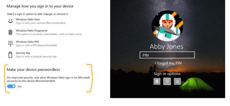Make your device passwordless – nowy przełącznik w Windows 10