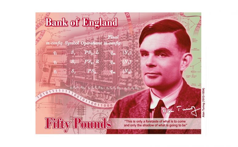 Alan Turing na banknocie 50-funtowym