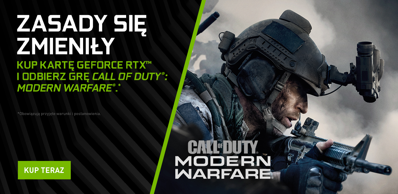 Przy zakupie nowych kart GeForce RTX dostaniesz CoD: Modern Warfare za darmo
