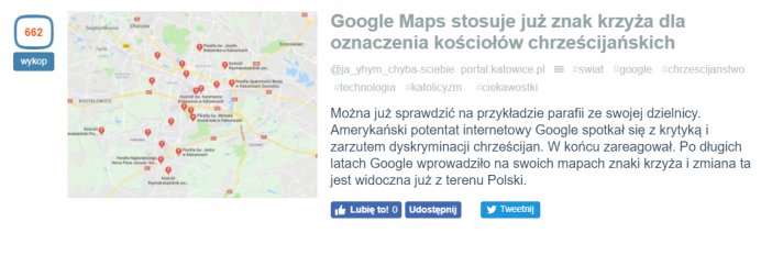 wykop o krzyżach na google maps
