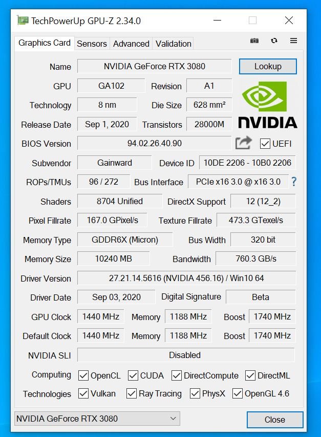 test Gainward GeForce RTX 3080 Phoenix GS, recenzja Gainward GeForce RTX 3080 Phoenix GS, opinia Gainward GeForce RTX 3080 Phoenix GS