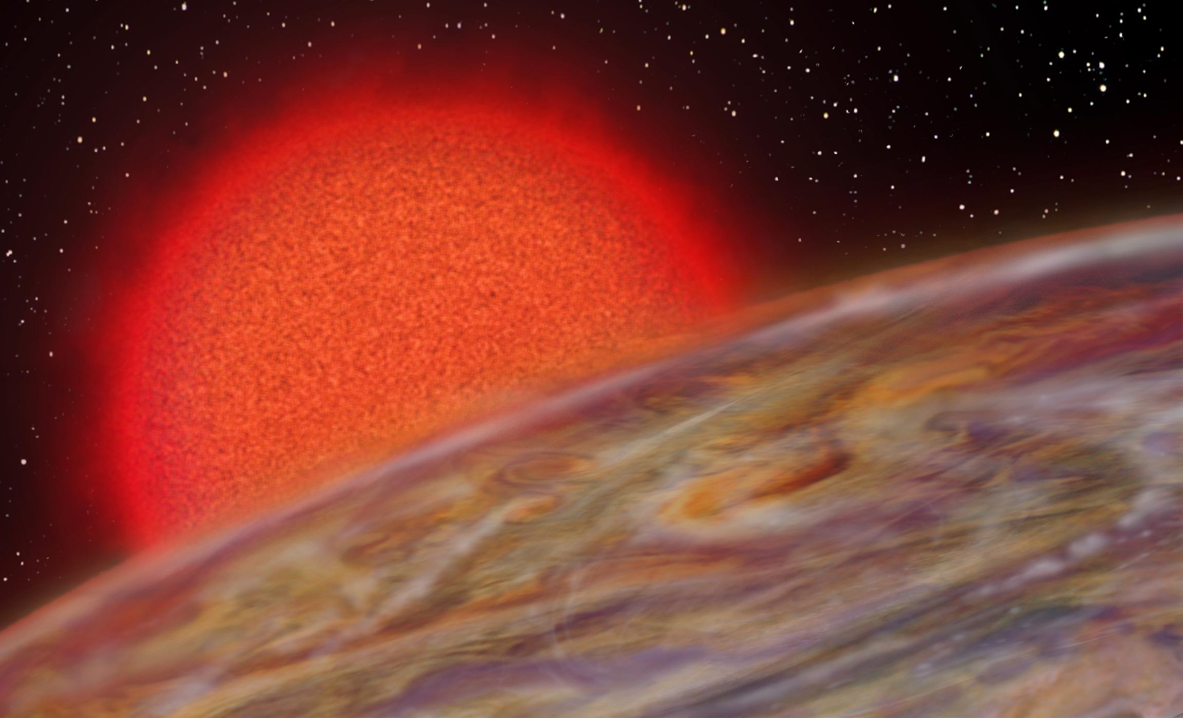 Wizja artystyczna egzoplanety TOI-2337b
