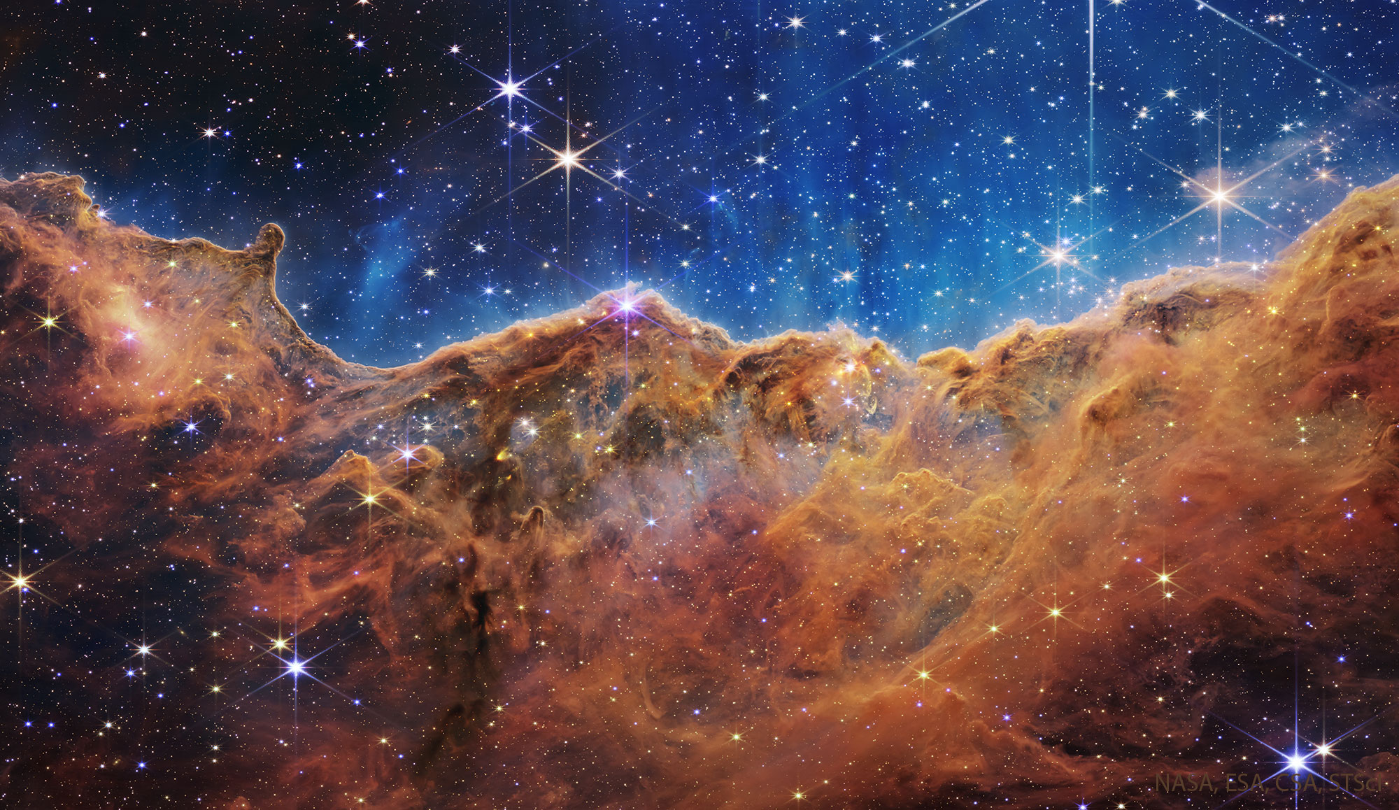 Cosmic slopes in full grandeur.  Webb revealed regions that Hubble had not seen before
