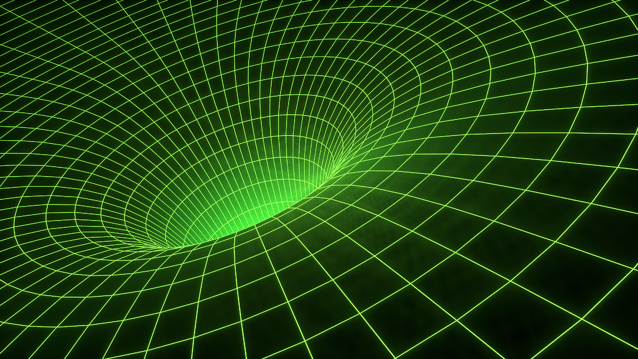 Flat or curved space-time?  It can be reproduced in the laboratory