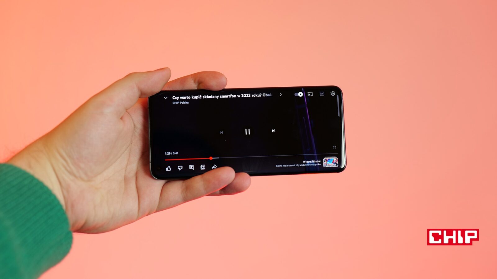 Youtube wyświetlony na telefonie