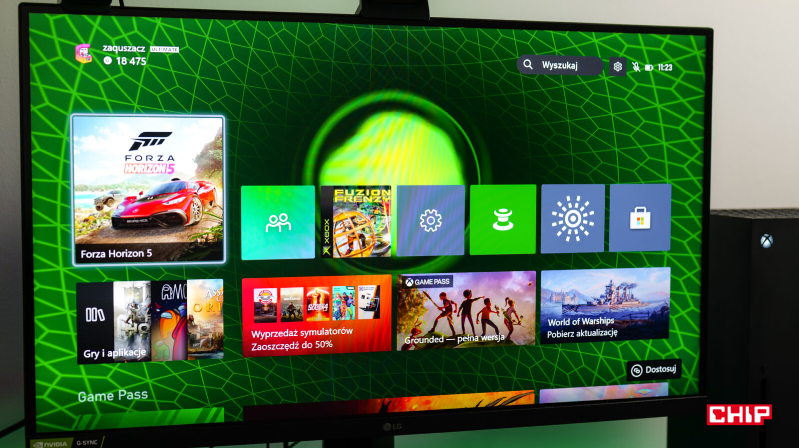 Interfejs Xbox Series X oraz innych konsol Microsofu