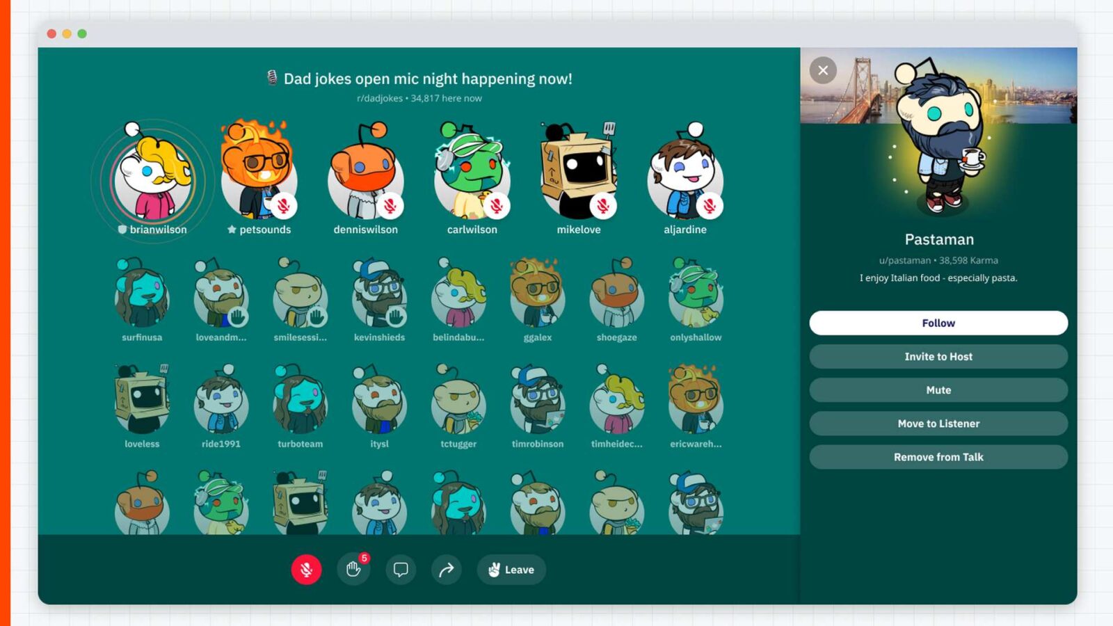 Reddit Talk - pokoje audio