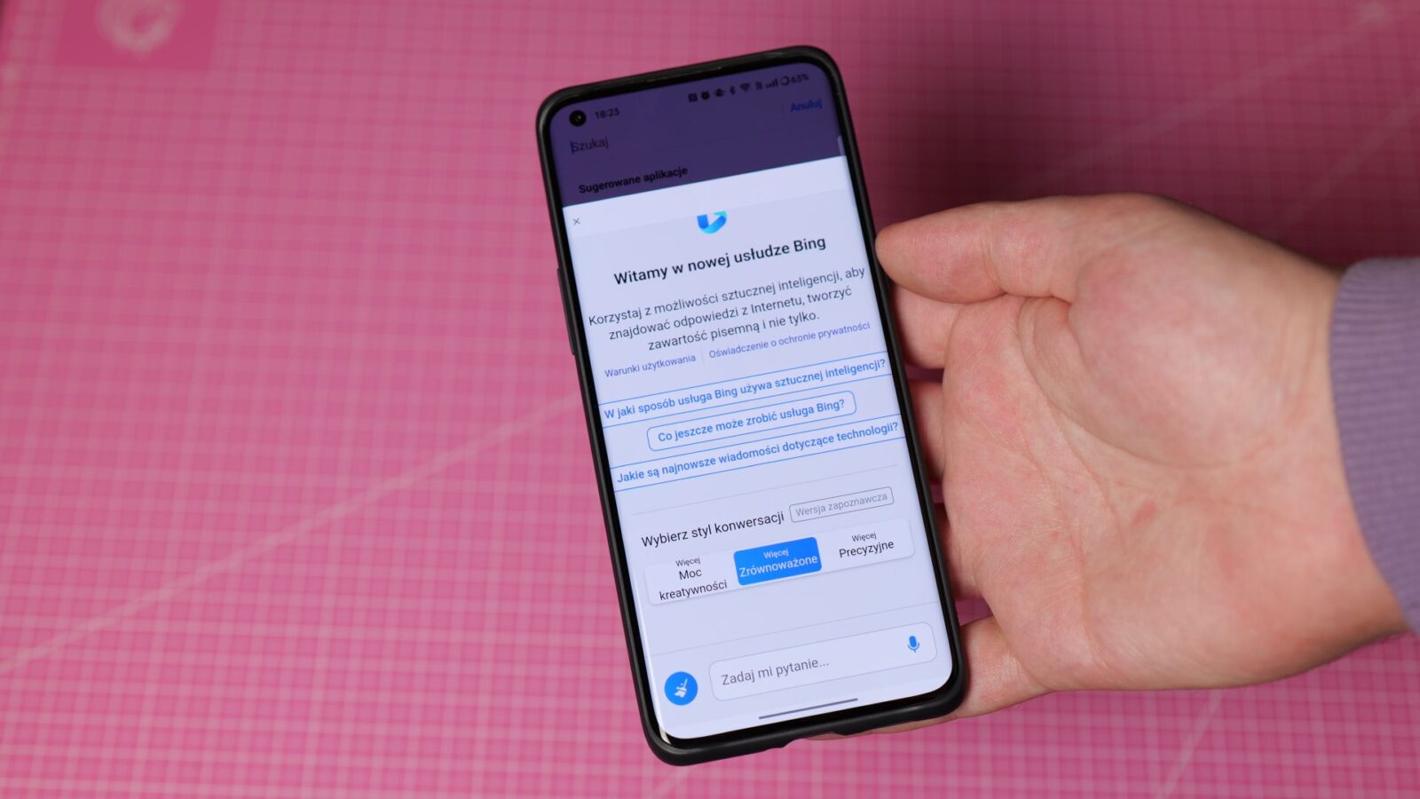 Chat Bing w aplikacji SwiftKey