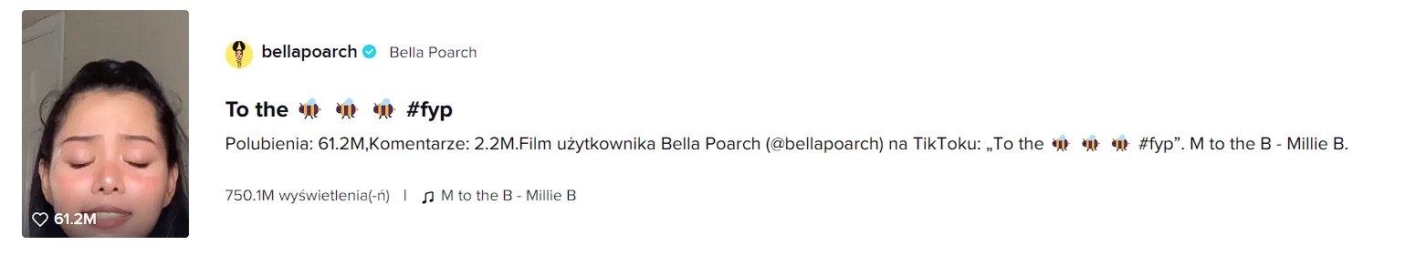 Najpopularniejsze wideo na TikToku