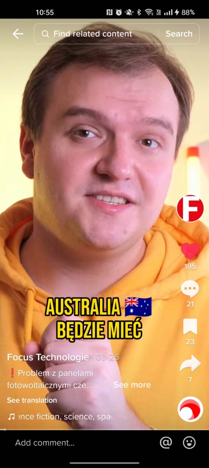 Przykładowe wideo na TikToku