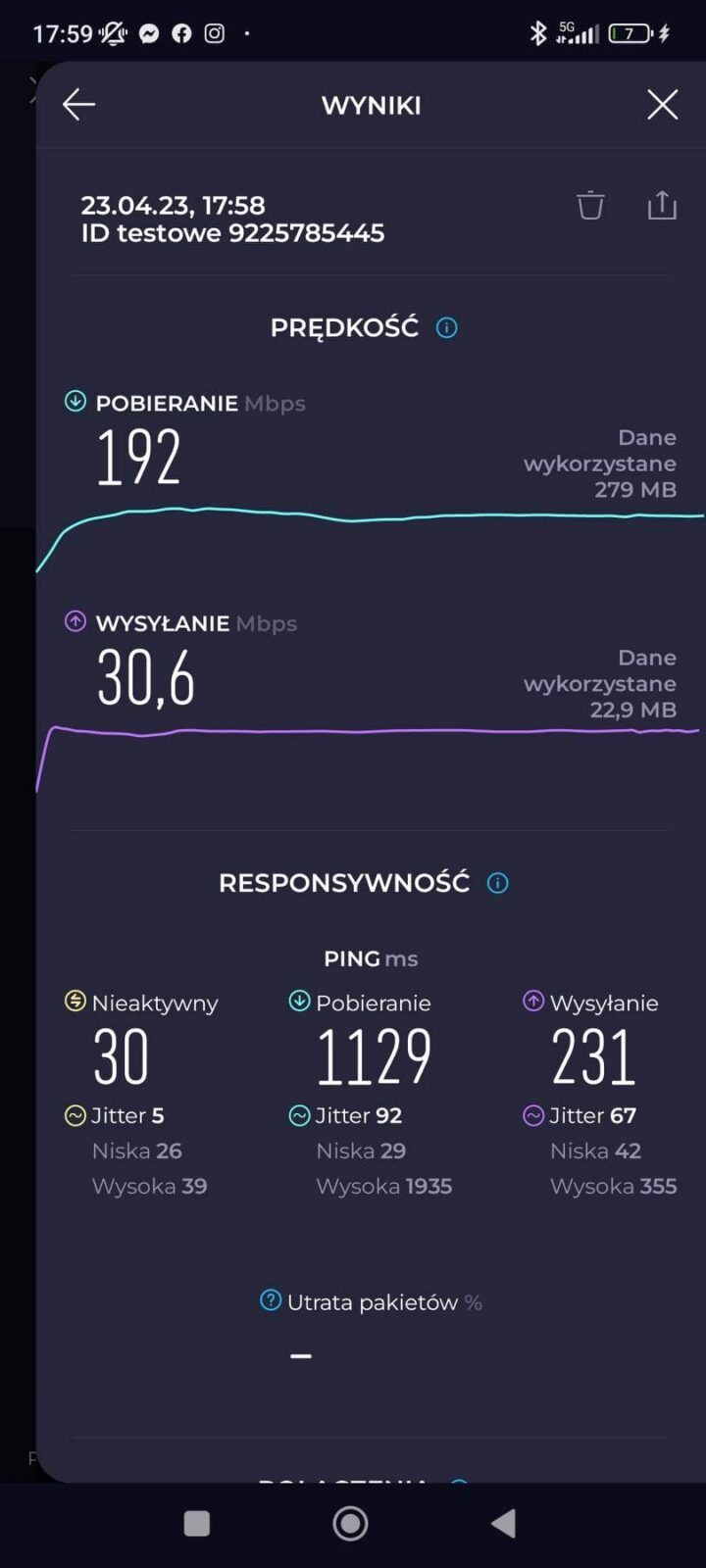 POCO X5 5G - speedtest 5G