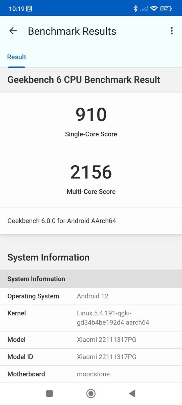 POCO X5 5G - Geekbench 6