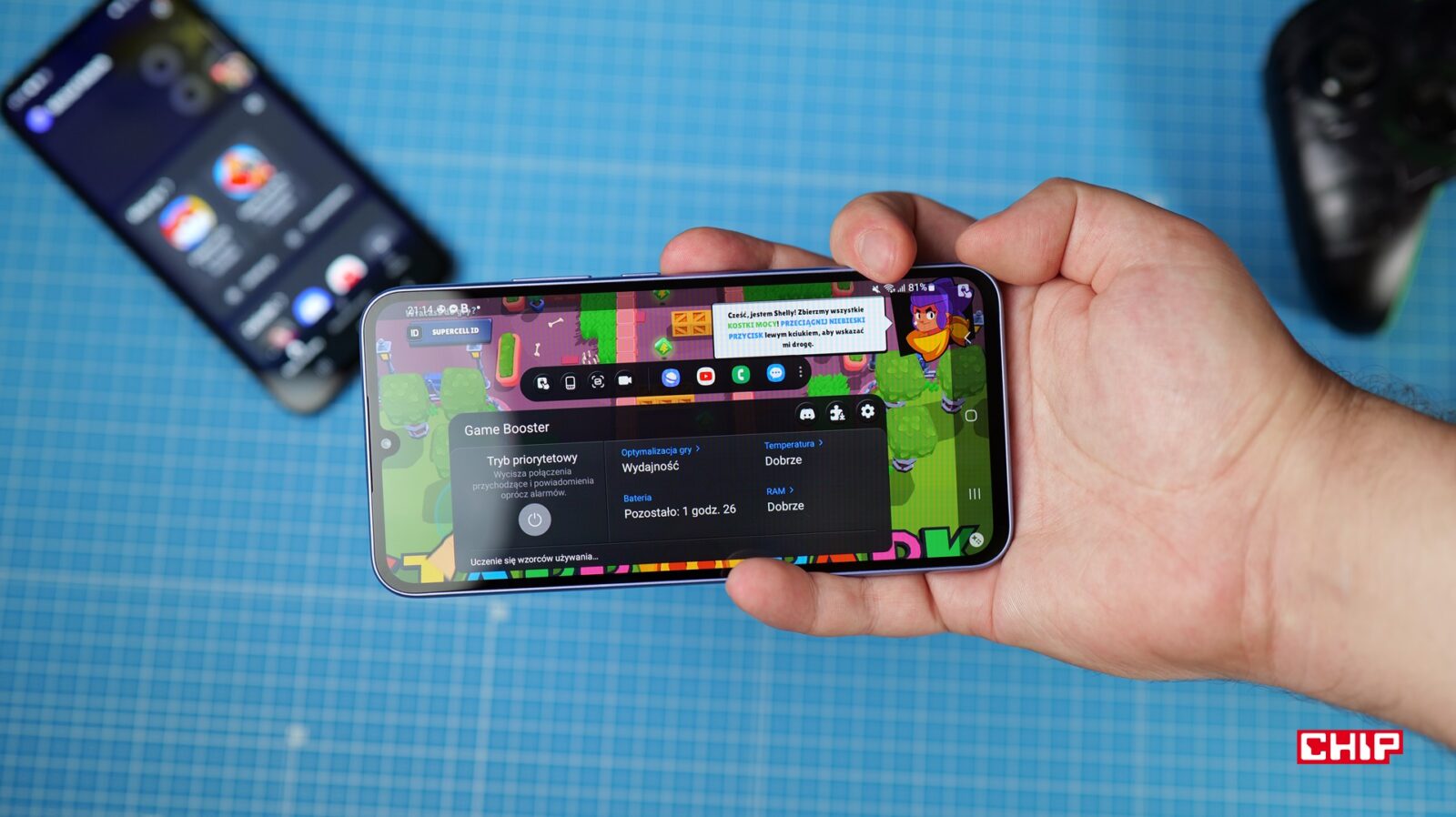 Game Booster w One UI w orientacji poziomej