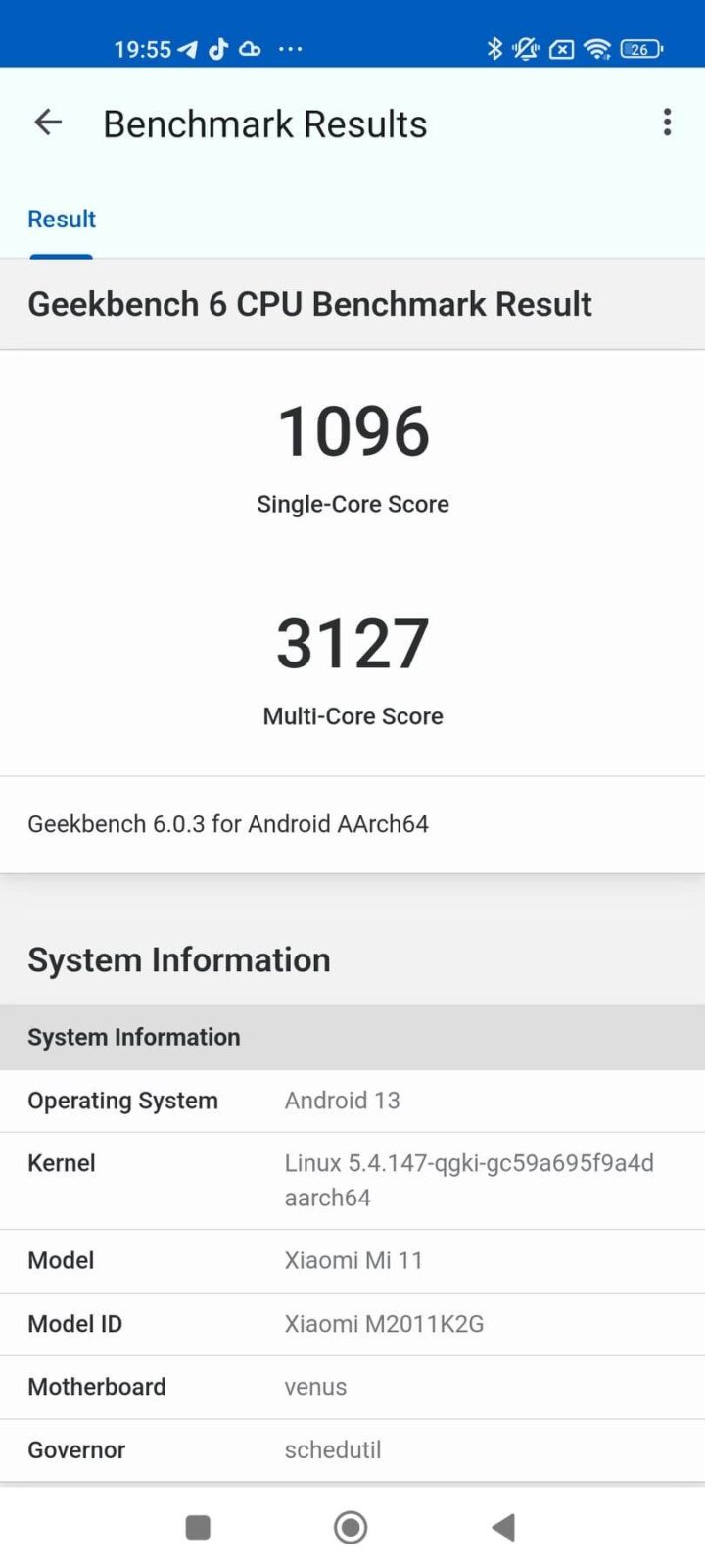 Xiaomi Mi 11 - Geekbench 6