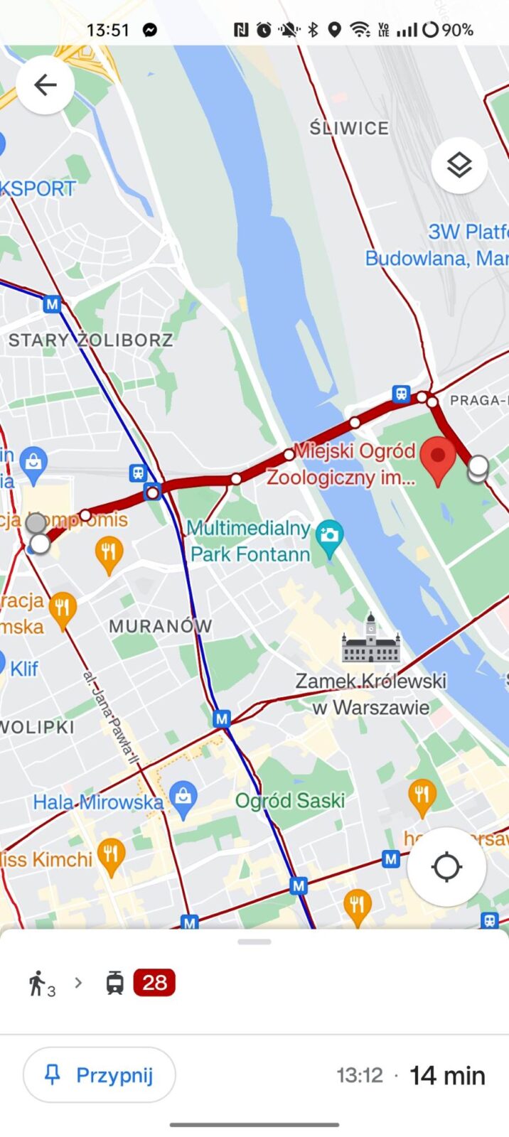 Awaria Jakdojade - alternatywa w postaci Map Google