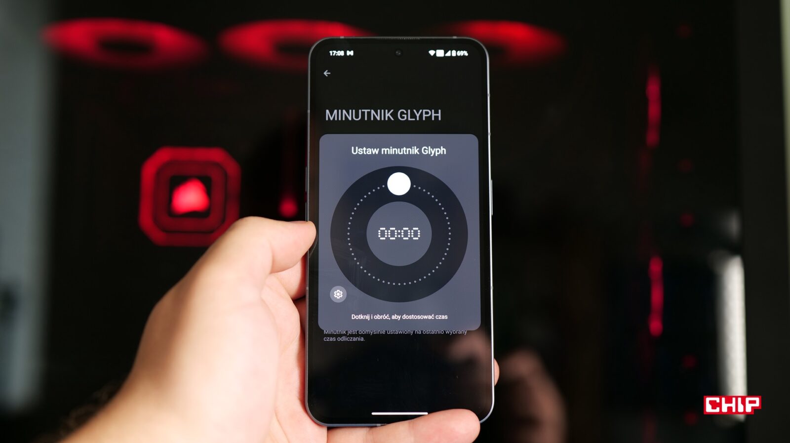 Minutnik Glyph - ustawienie czasu trwania