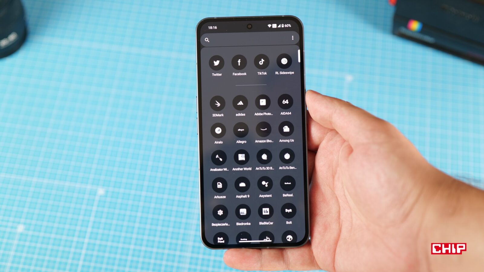 Wygląd szuflady z aplikacjami