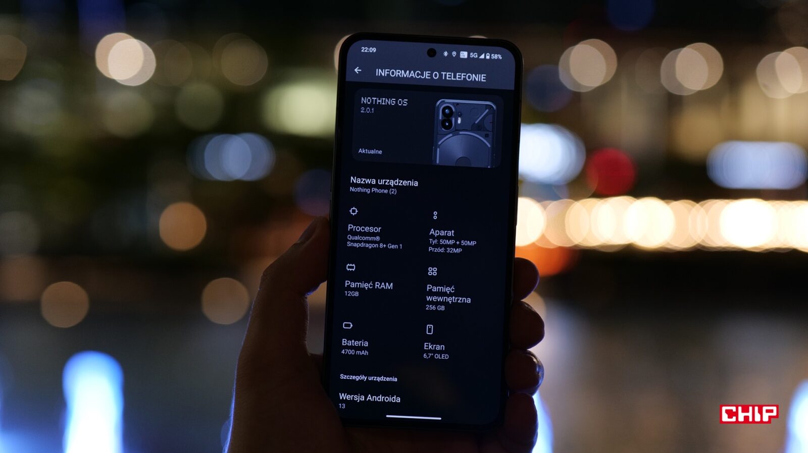 Informacje o telefonie