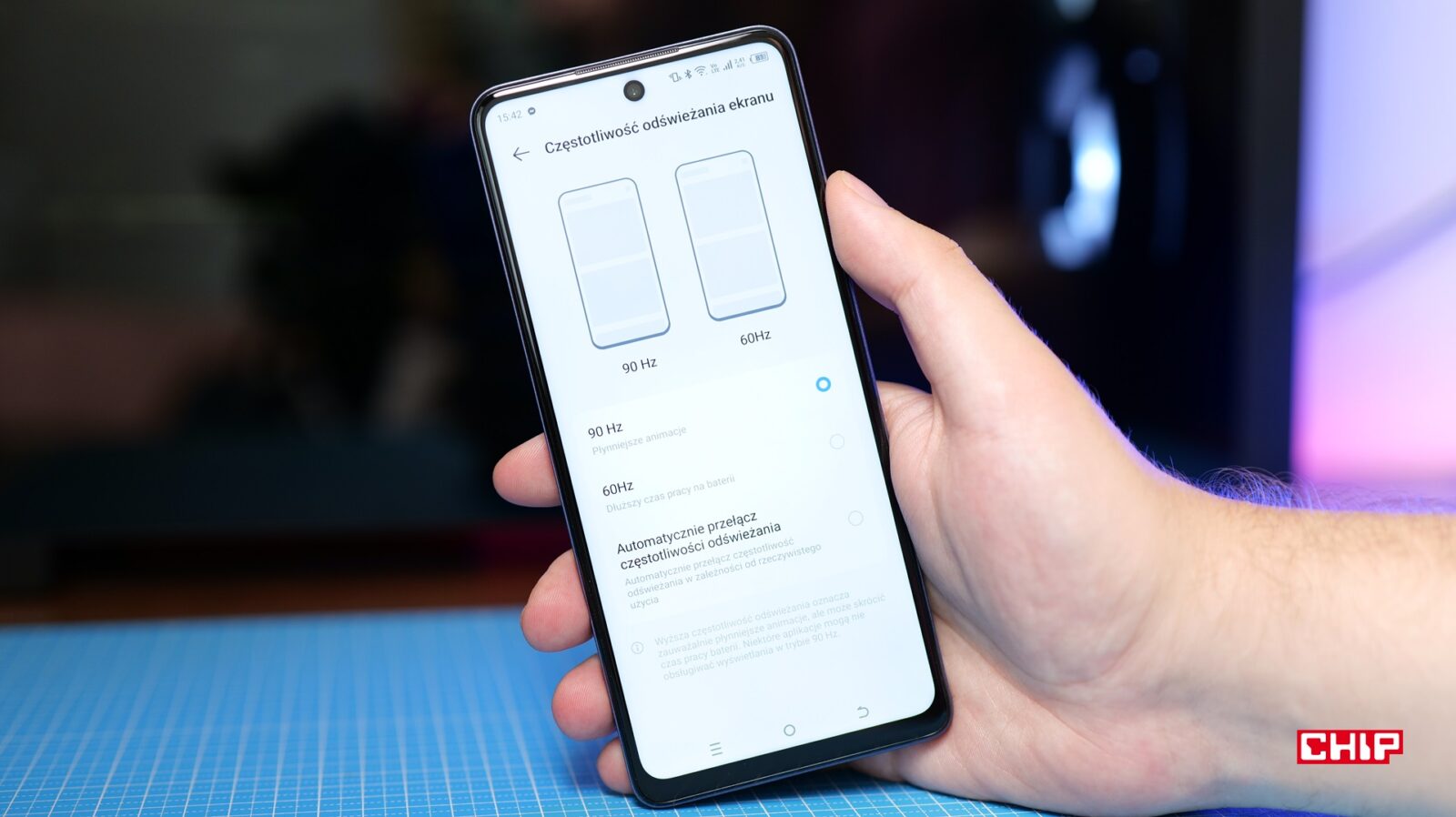 Ustawienia odświeżania w Tecno Spark 10 Pro