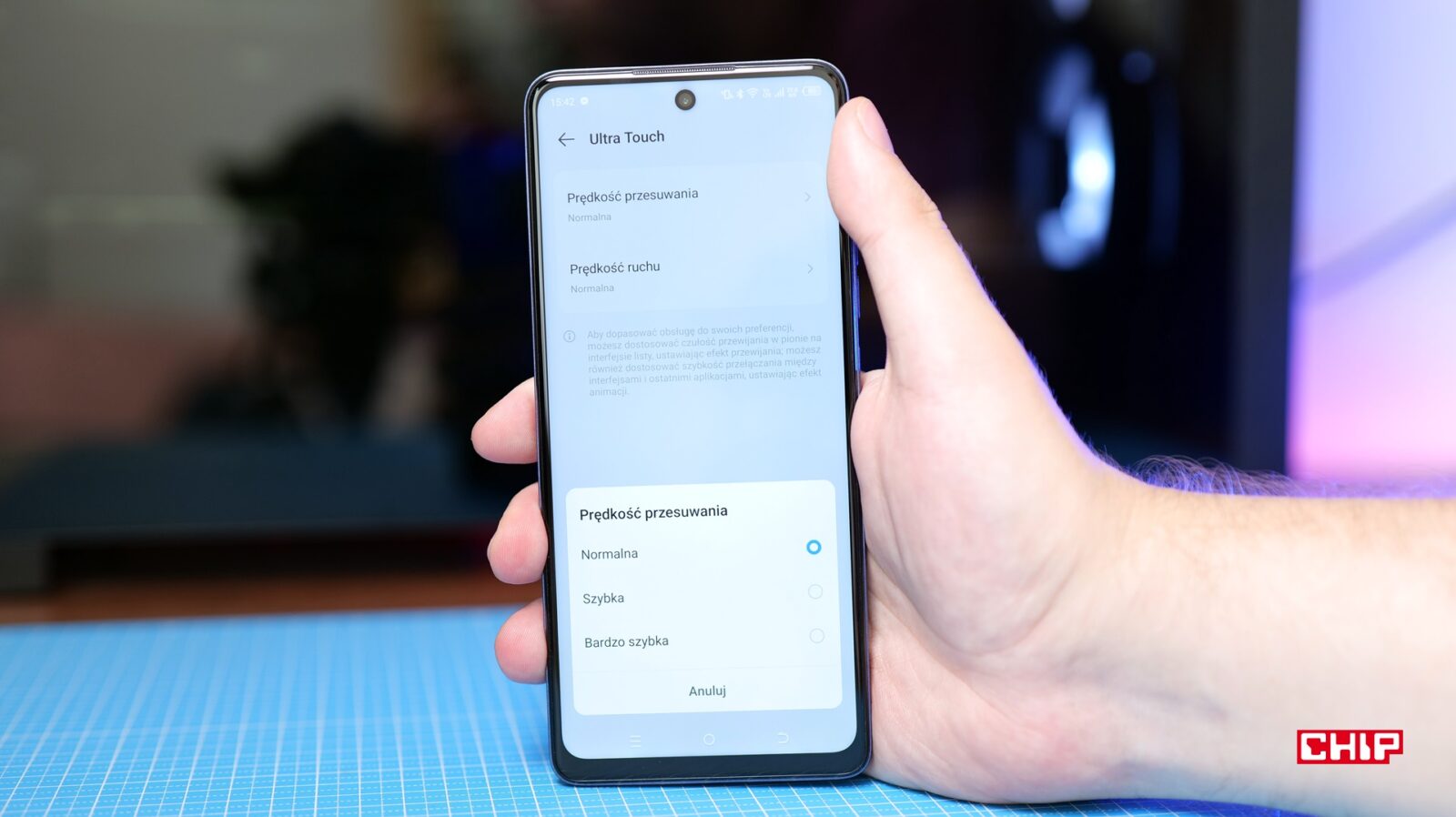 Ultra Touch - ustawienia prędkości animacji