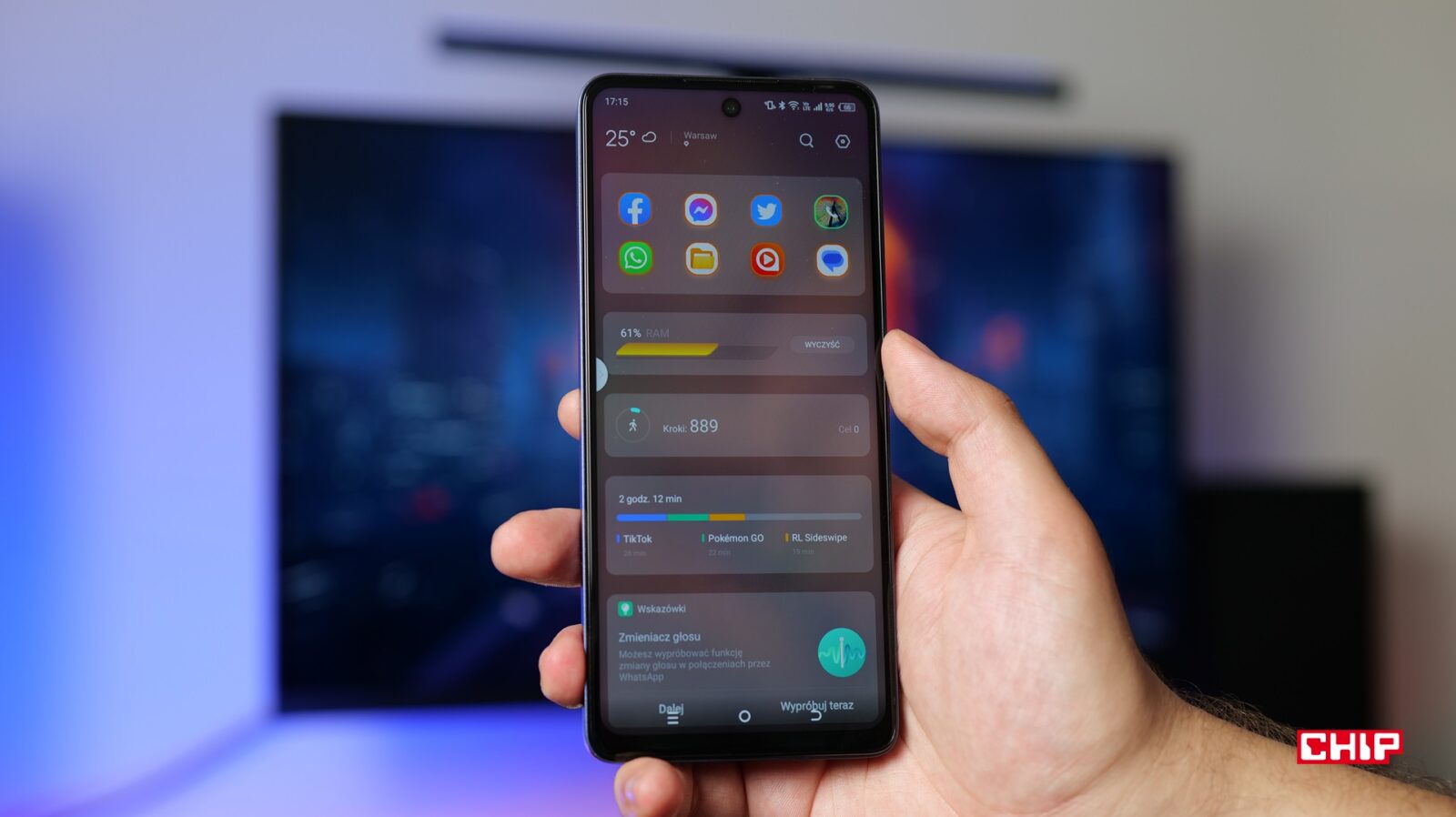 Ekran ze skrótami na pulpicie Tecno Spark 10 Pro