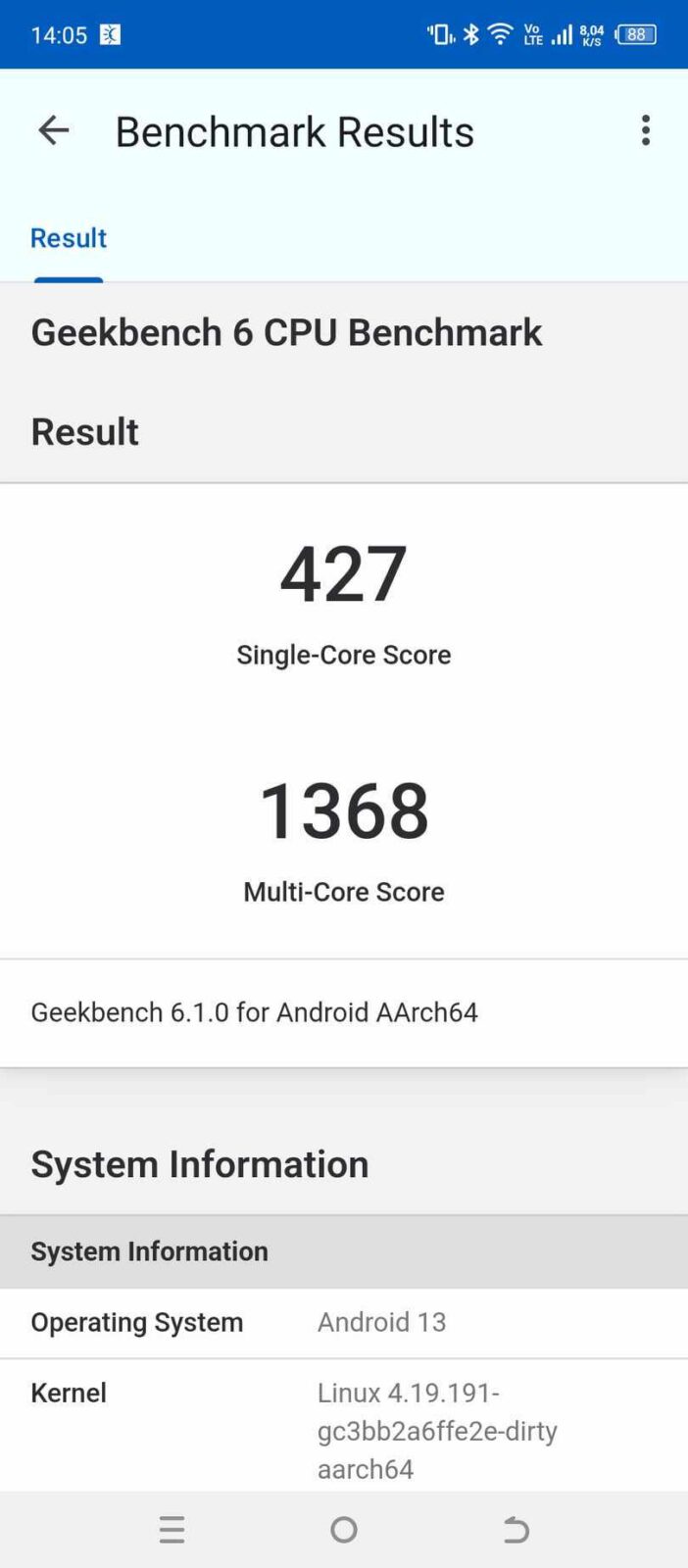 Tecno Spark 10 Pro w Geekbench 6 - 427/1368
