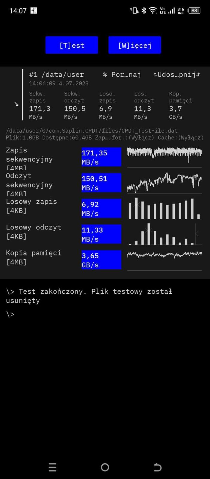 Cross Platform Disk Test - 171,35/150,51 MB/s