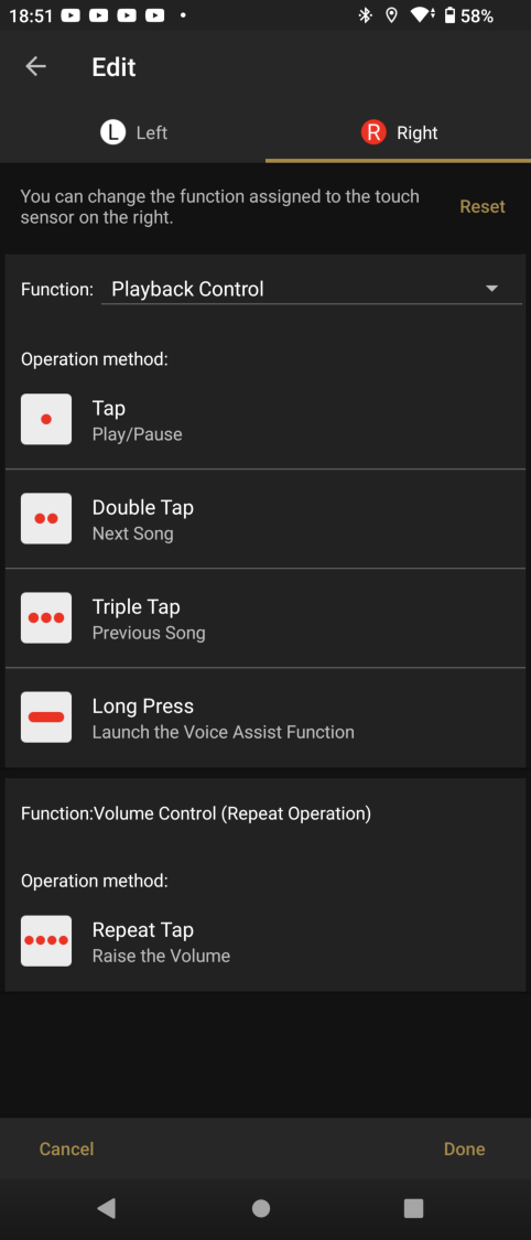 Gesty dla prawego ucha - prawe ucho
