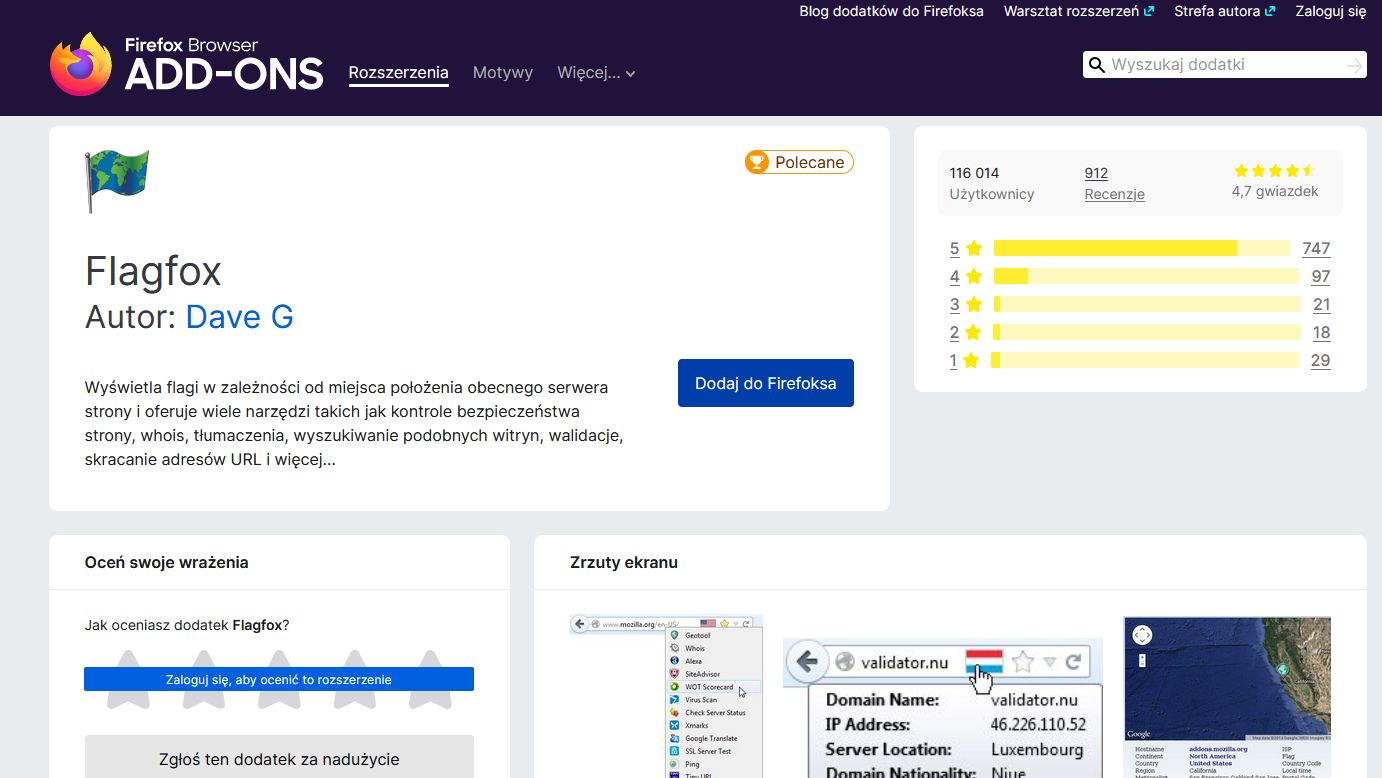 Flagfox - dodatek do przeglądarki Firefox