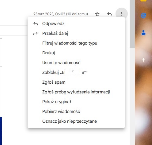 Blokowanie adresów w Gmail
