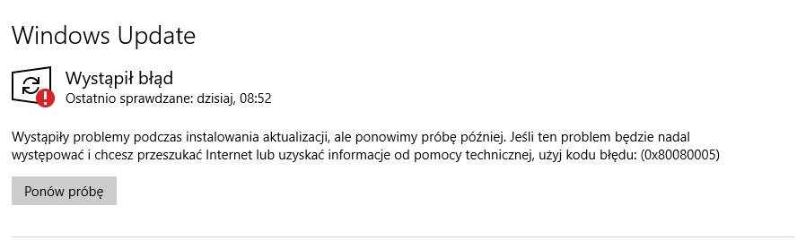 Błąd Windows Update