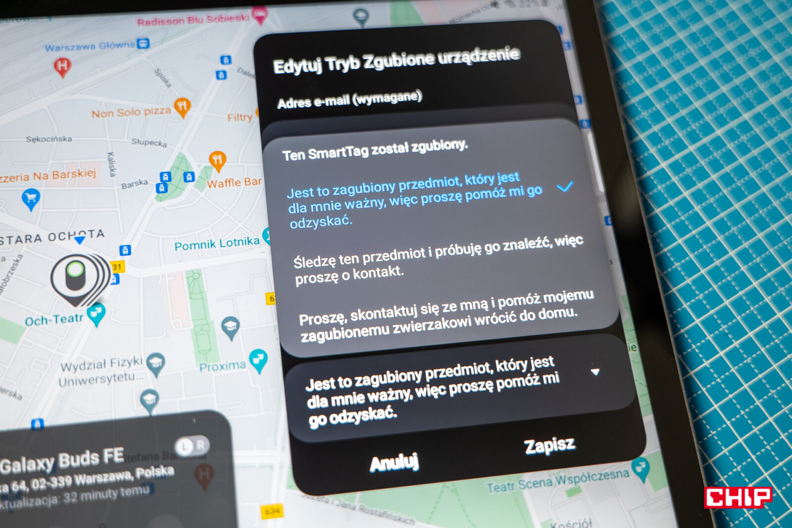 Galaxy SmartTag2 komunikaty