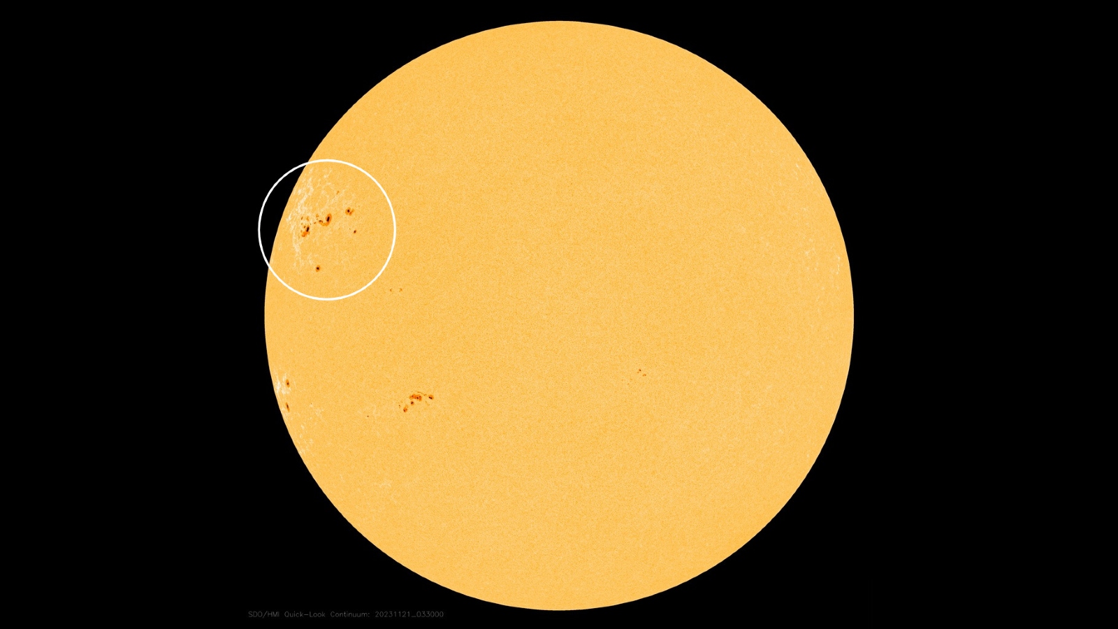 Giant spots appeared on the sun.  It is several times larger than the Earth and portends trouble