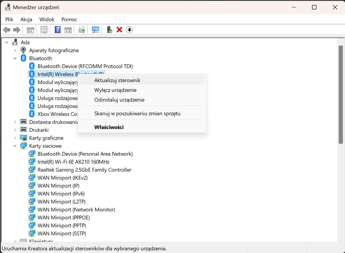 Bluetooth - sterowniki