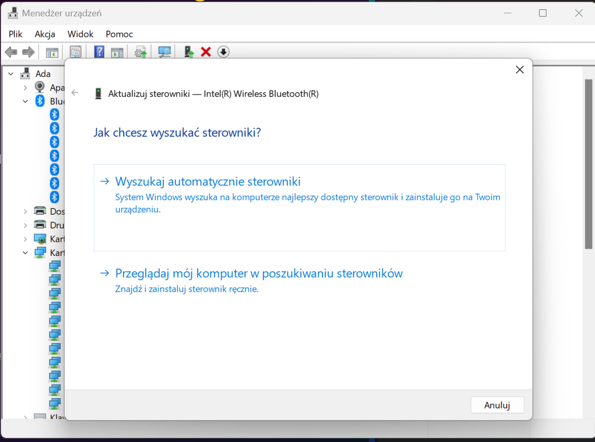Bluetooth - sterowniki