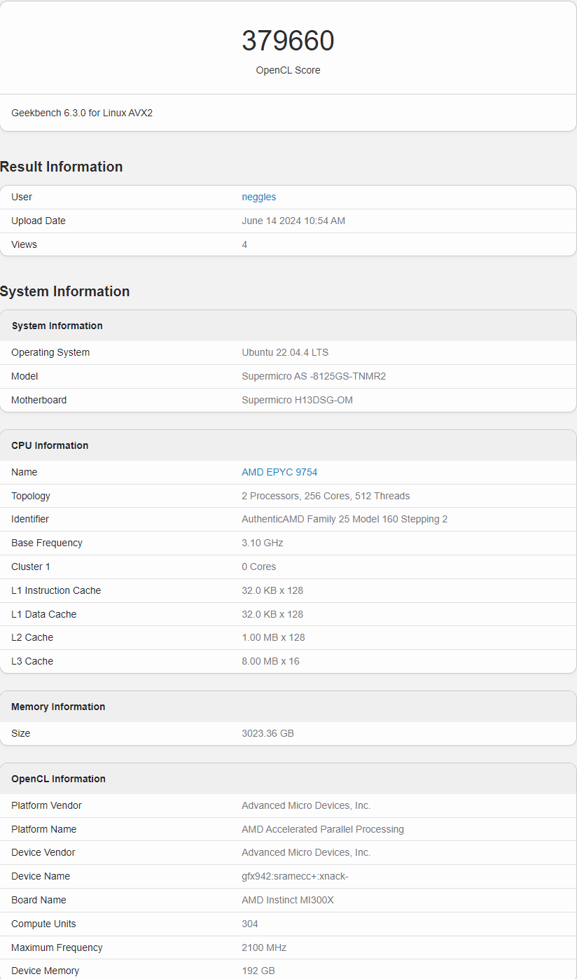 AMD Instinct MI300X  w OpenCL