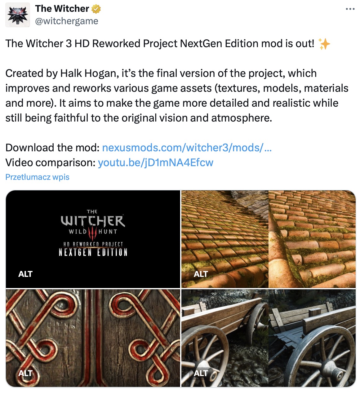 CD Projekt Red poleca mod do Wiedźmina 3