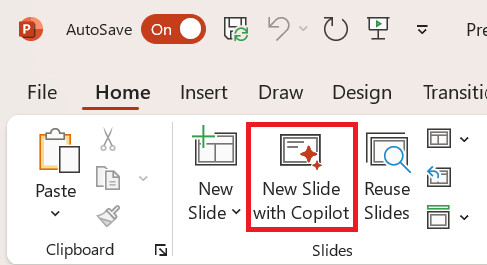 Copilot w PowerPoincie