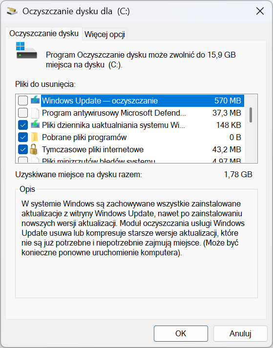 Windows 11 oczyszczanie