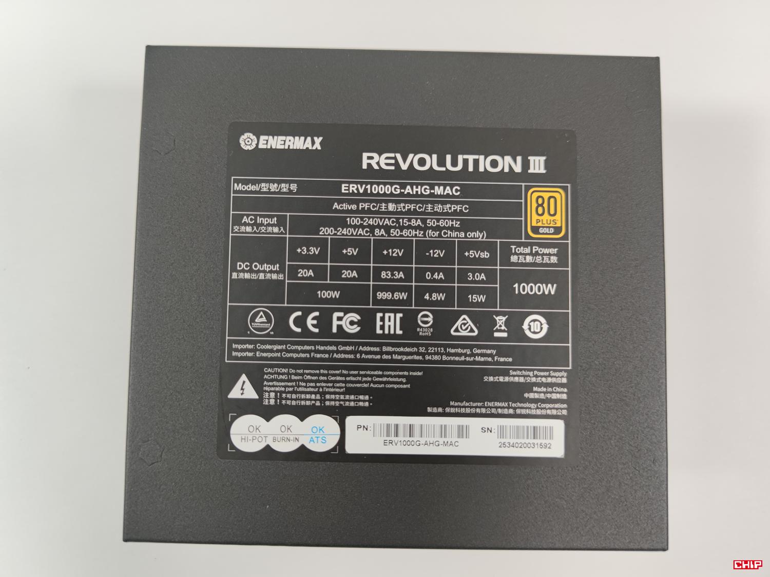 test Enermax Revolution III 1000W, recenzja Enermax Revolution III 1000W, opinia Enermax Revolution III 1000W